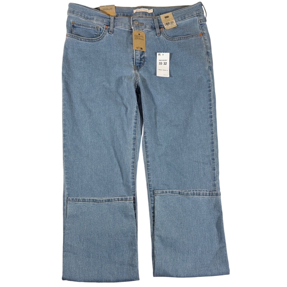 Levis 314 Shaping Straight Jeans Womens 33x32 Light Wash Denim Blue NWT